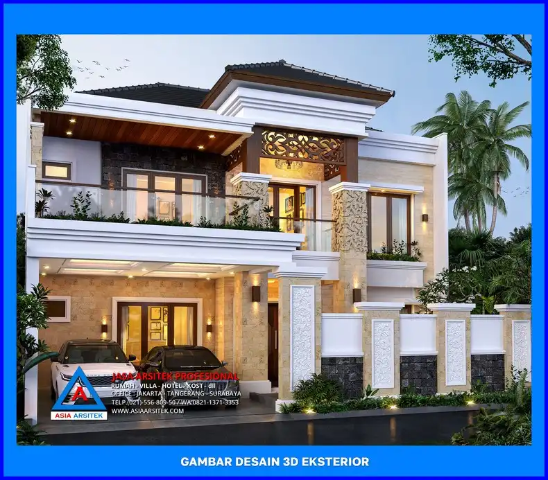 tampak depan kiri oleh Arsitek Terpercaya di Depok, jasa arsitek rumah depok, jasa desain rumah depok, jasa gambar rumah depok