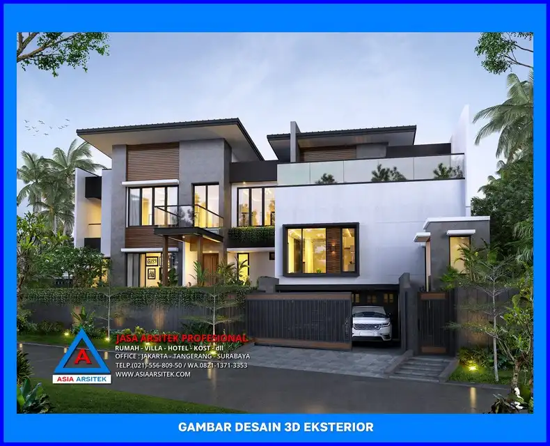 tampak depan oleh Desain Rumah Modern di Depok, jasa arsitek rumah depok, jasa desain rumah depok, jasa gambar rumah depok