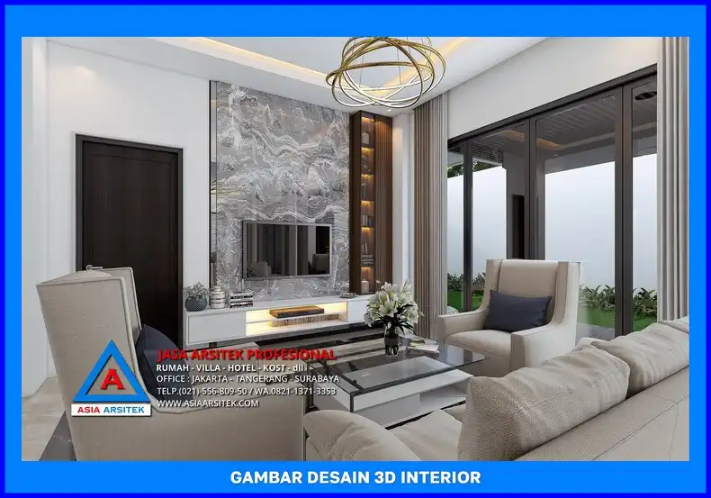 ruang keluarga oleh Desain Rumah Modern di Depok, jasa arsitek rumah depok, jasa desain rumah depok, jasa gambar rumah depok