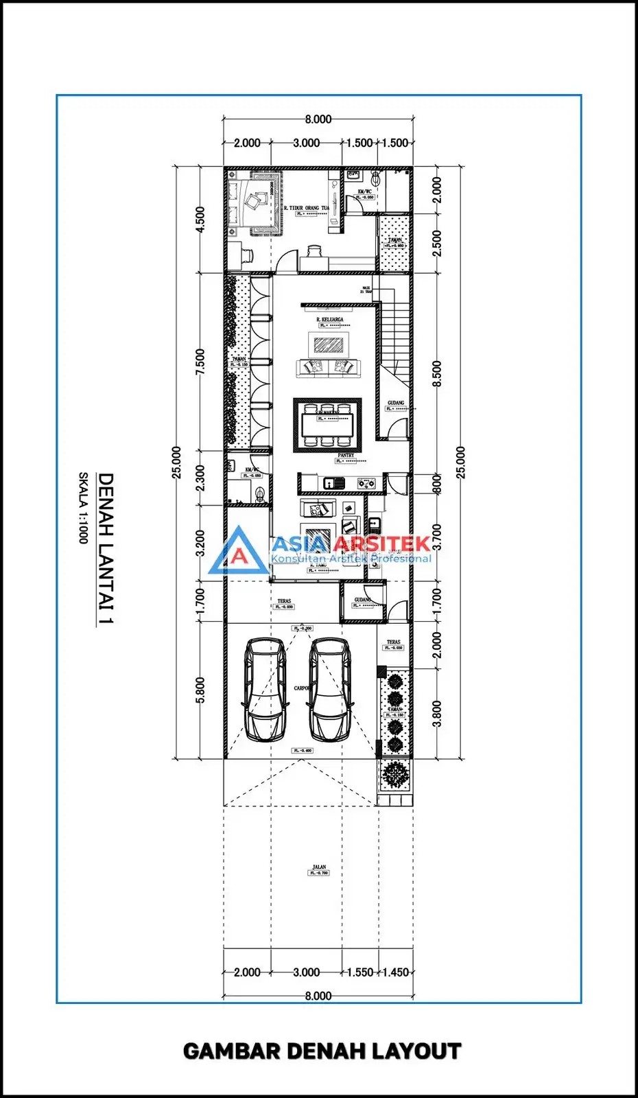 denah Desain Rumah Scandinavian 2 Lantai Terbaru 2025