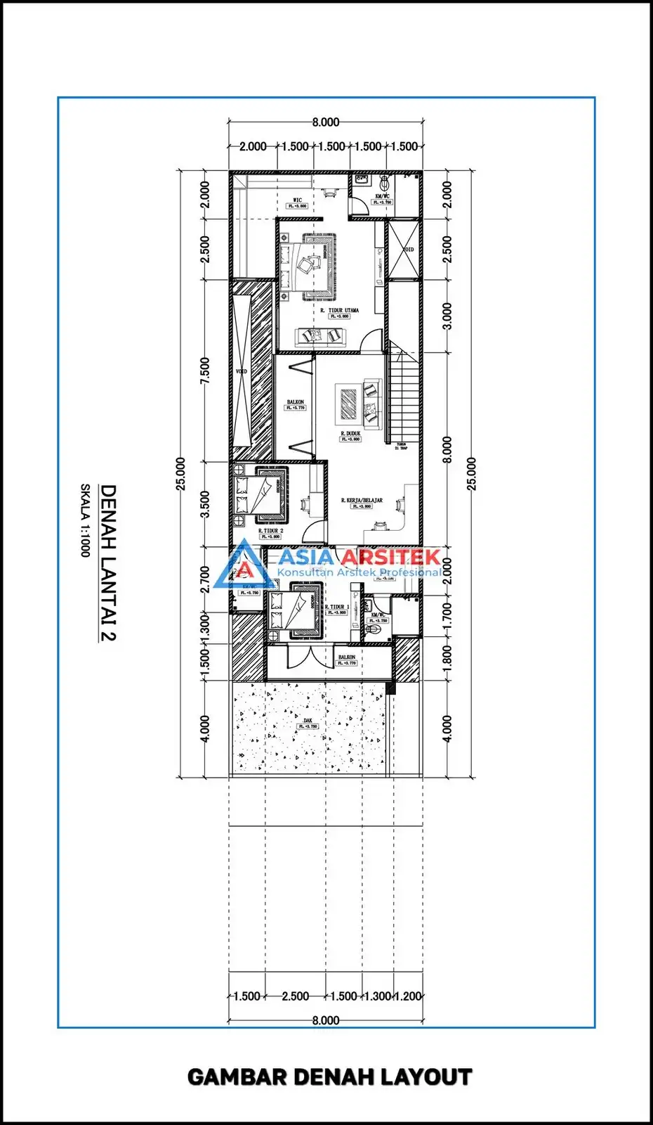 sketch Desain Rumah Scandinavian 2 Lantai Terbaru 2025
