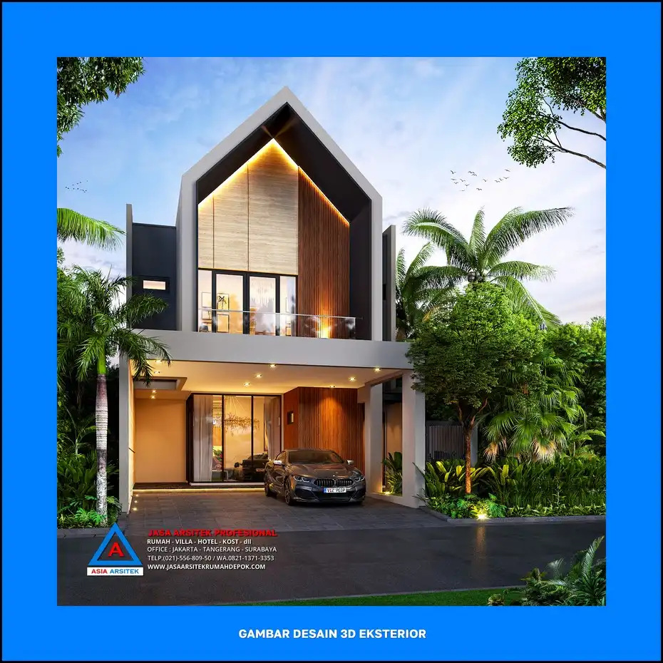 fasad Desain Rumah Scandinavian 2 Lantai Terbaru 2025