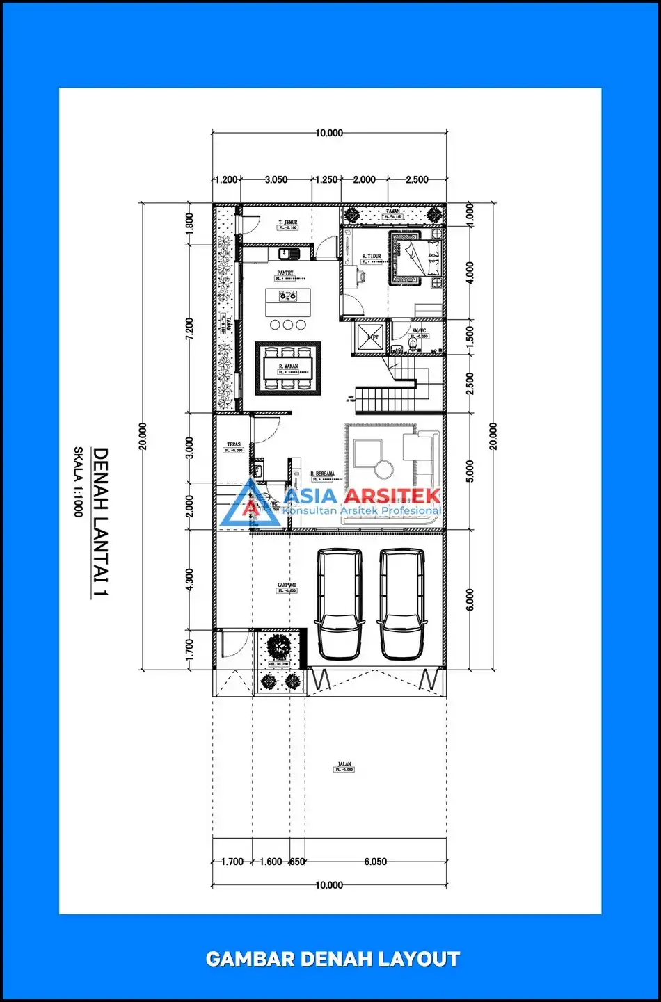 denah Desain Rumah Scandinavian 3 Lantai dan Biaya