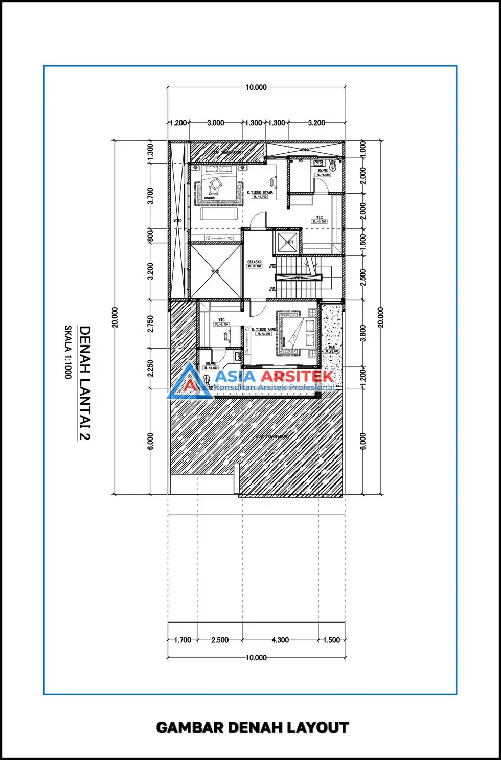 layout Desain Rumah Scandinavian 3 Lantai dengan Denah
