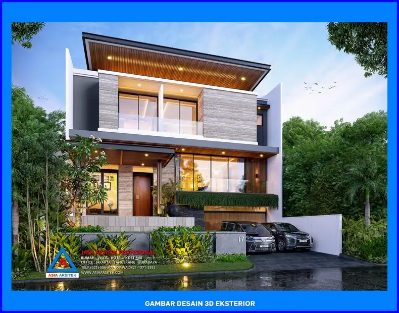 tampak depan oleh Jasa Arsitek Rumah Modern di Depok, jasa arsitek rumah depok, jasa desain rumah depok, jasa gambar rumah depok