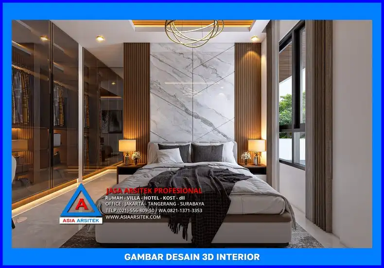 kamar tidur utama oleh Jasa Arsitek Rumah Modern di Depok, jasa arsitek rumah depok, jasa desain rumah depok, jasa gambar rumah depok