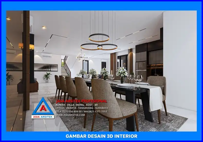 ruang makan oleh Jasa Arsitek Rumah Modern di Depok, jasa arsitek rumah depok, jasa desain rumah depok, jasa gambar rumah depok