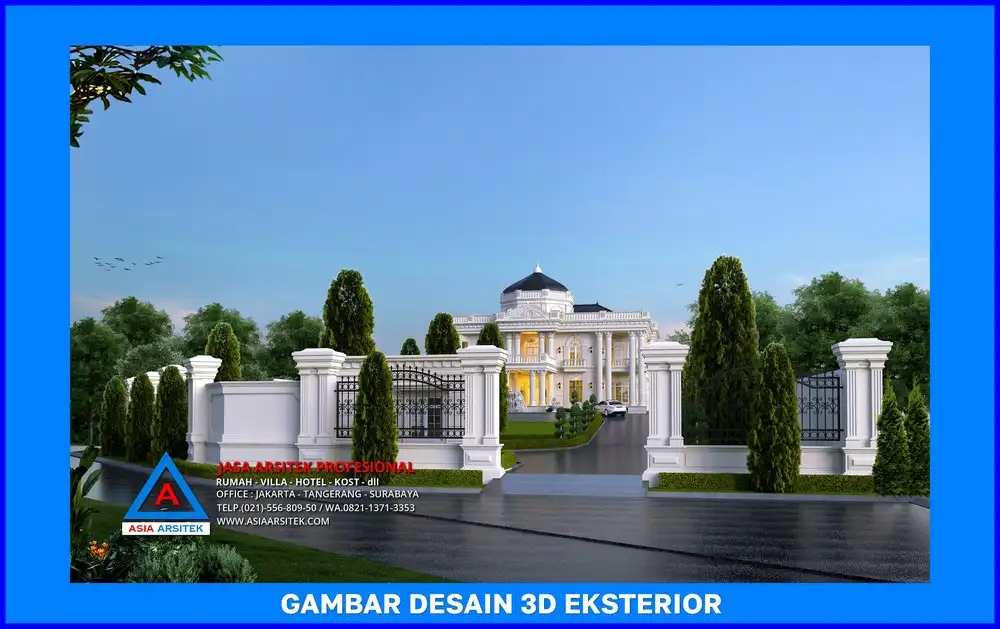 pagar rumah mewah klasik oleh Jasa Arsitek Rumah di Depok