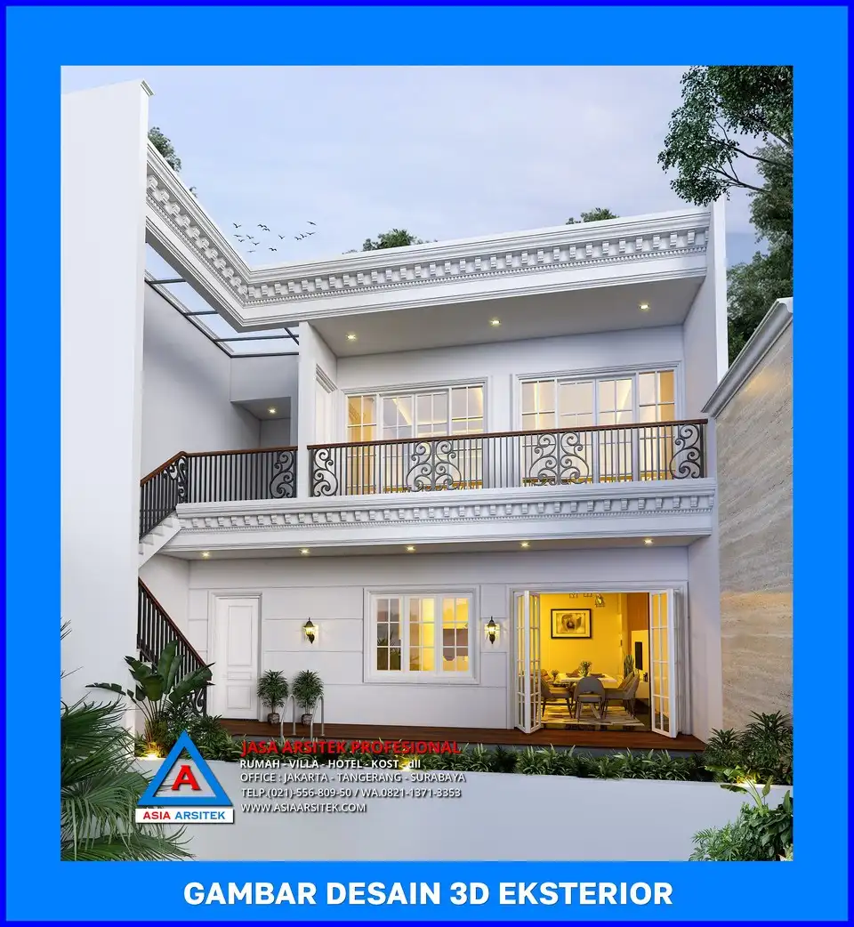 tampak belakang rmah klasik oleh Jasa Arsitek Rumah di Sawangan Lama Depok