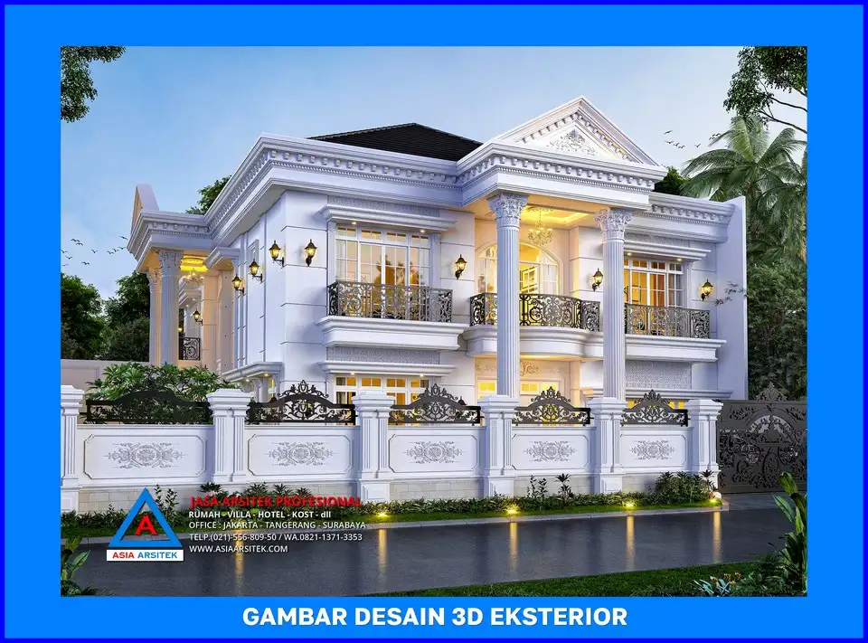 tampak hook rumah oleh Jasa Arsitek Rumah di Sukamaju Baru Depok