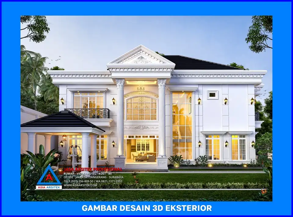 tampak samping kiri rumah oleh Jasa Arsitek Rumah di Sukamaju Baru Depok