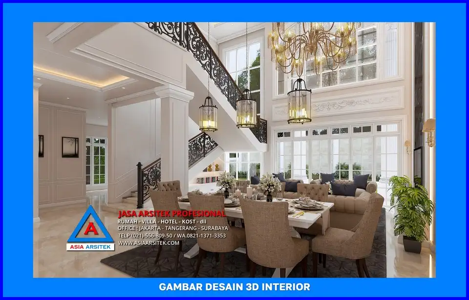 ruang makan keluarga oleh Jasa Arsitek Rumah di Sukamaju Baru Depok