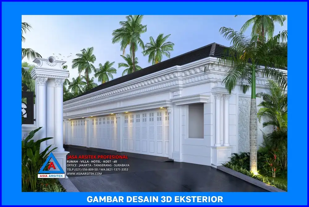 garasi rumah mewah oleh Jasa Arsitek Rumah di Tapos Depok