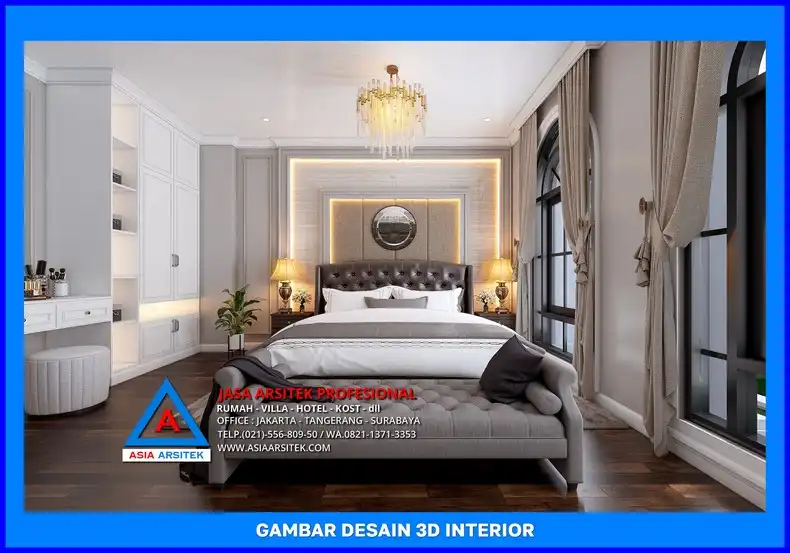 kamar tidur utama oleh Jasa Desain Interior Rumah di Depok, jasa arsitek rumah depok, jasa desain rumah depok, jasa gambar rumah depok