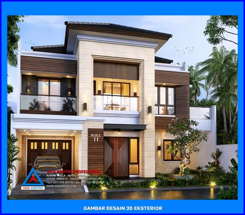 tampak depan oleh Jasa Desain Rumah Custom di Depok, jasa arsitek rumah depok, jasa desain rumah depok, jasa gambar rumah depok