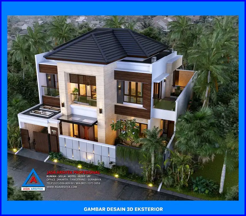 tampak atas rumah oleh Jasa Desain Rumah Custom di Depok, jasa arsitek rumah depok, jasa desain rumah depok, jasa gambar rumah depok