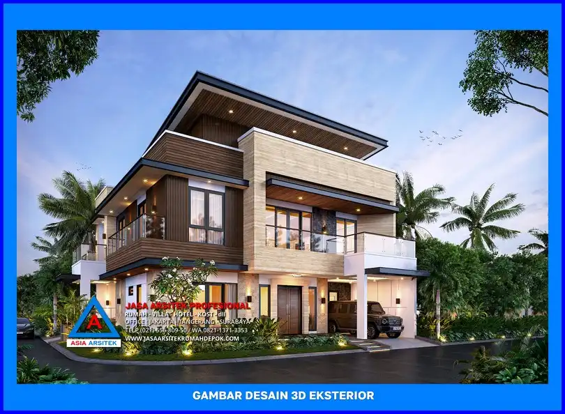 tampak depan oleh Jasa Desain Rumah di Cilangkap Depok, jasa arsitek rumah depok, jasa desain rumah depok, jasa gambar rumah depok