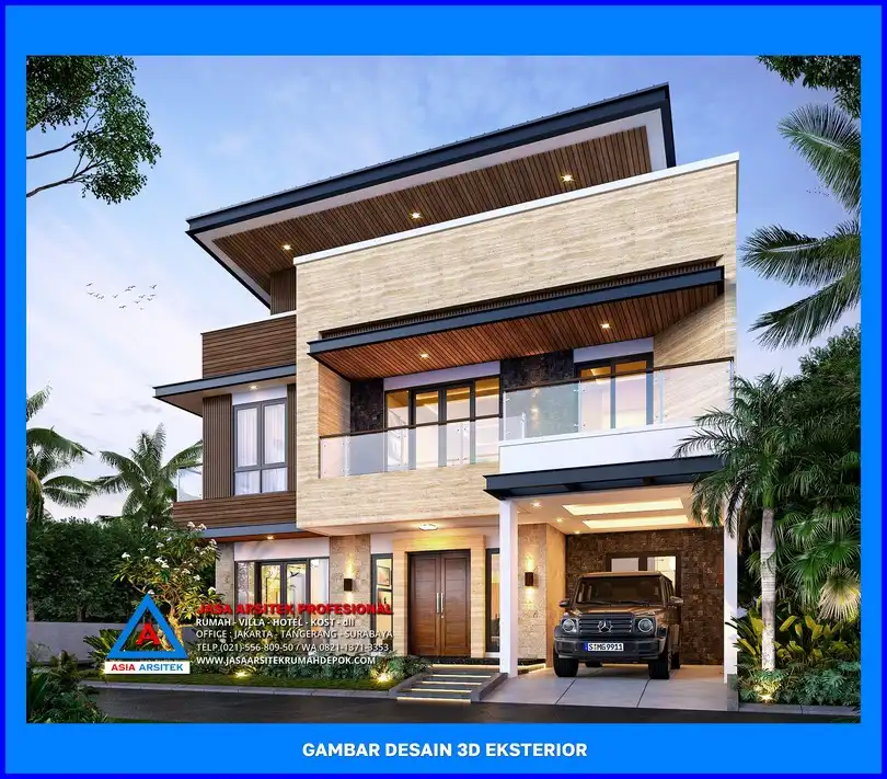 tampak depan oleh Jasa Desain Rumah di Cilangkap Depok, jasa arsitek rumah depok, jasa desain rumah depok, jasa gambar rumah depok