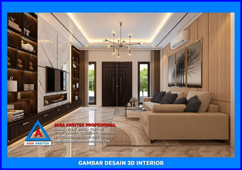 ruang keluarga oleh Jasa Desain Rumah di Cilangkap Depok, jasa arsitek rumah depok, jasa desain rumah depok, jasa gambar rumah depok