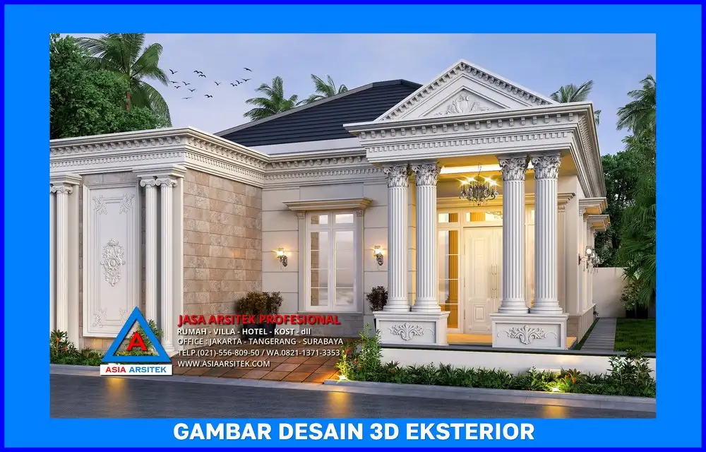 tampak depan rumah tanpa pagar oleh Jasa Desain Rumah di Cilodong Depok