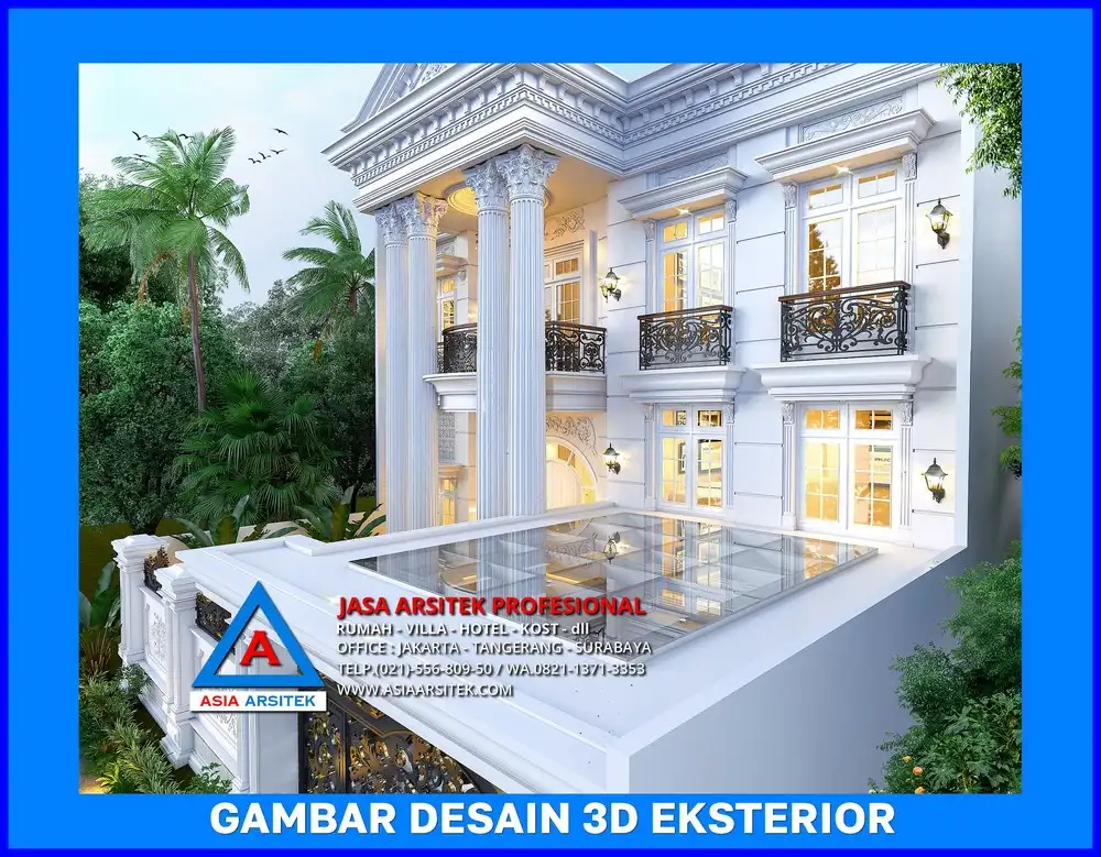 pilar rumah mewah klasik oleh Jasa Gambar Rumah di Depok