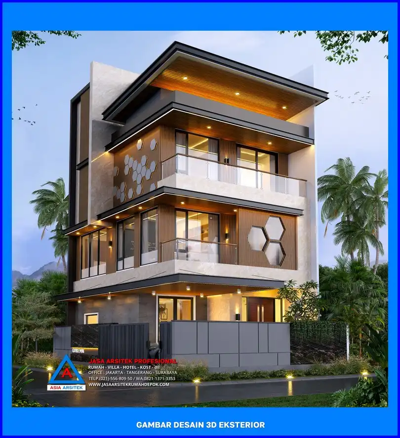 tampak depan oleh Jasa Desain Rumah di Cimpaeun Depok, jasa arsitek rumah depok, jasa desain rumah depok, jasa gambar rumah depok