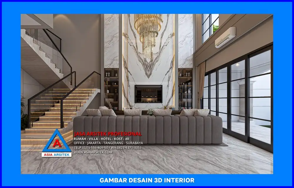 ruang keluarga oleh Jasa Desain Rumah di Cipayung Depok