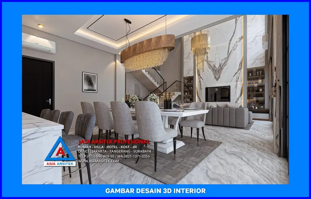 desain ruang makan oleh Jasa Desain Rumah di Cipayung Depok