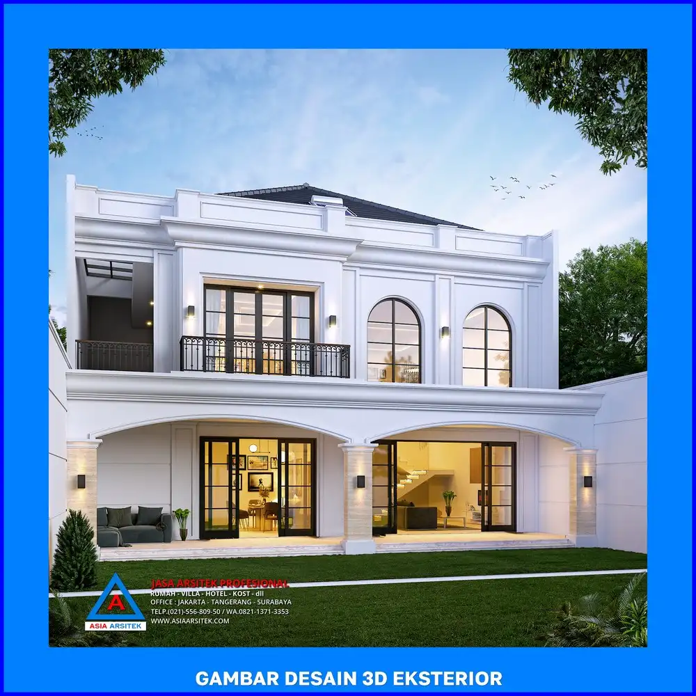 desain tampak belakang rumah oleh Jasa Desain Rumah di Cipayung Jaya Depok