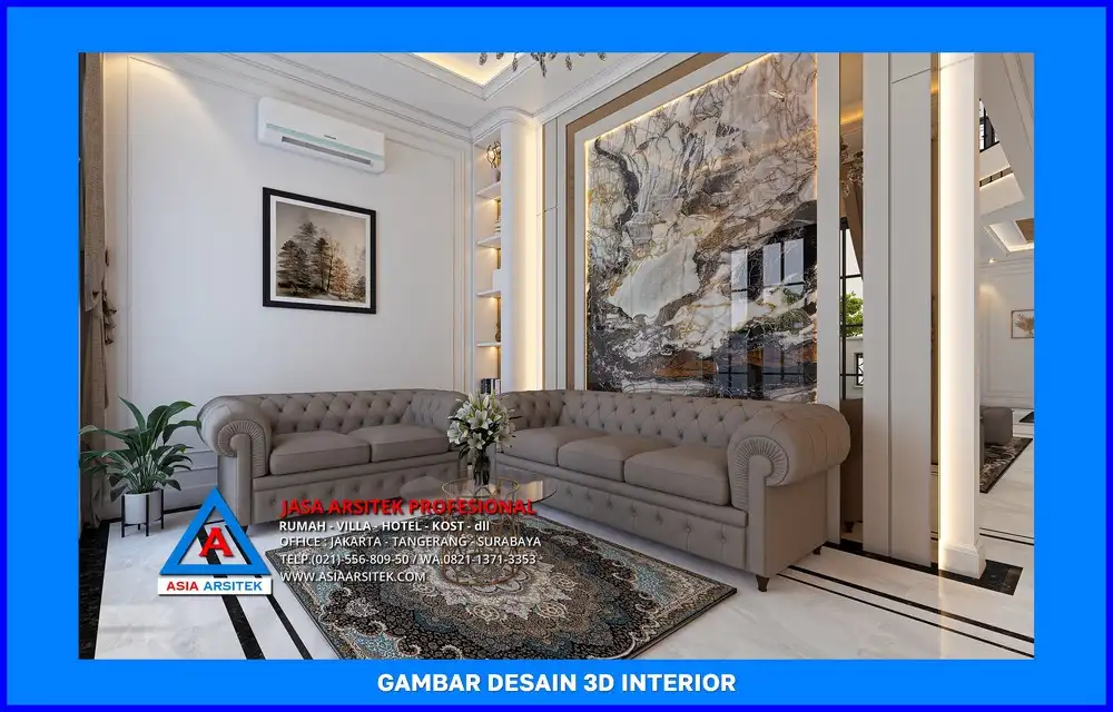 desain ruang tamu oleh Jasa Desain Rumah di Cipayung Jaya Depok