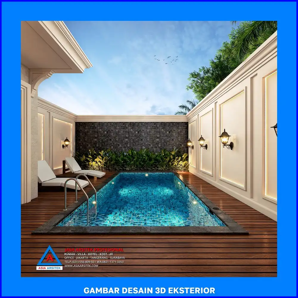 kolam renang oleh Jasa Desain Rumah di Cisalak Pasar Depok, jasa arsitek rumah depok, jasa desain rumah depok, jasa gambar rumah depok