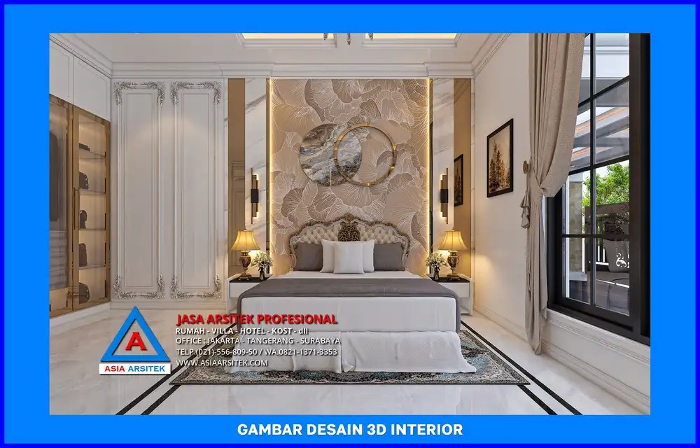 kamar tidur utama oleh Jasa Desain Rumah di Cisalak Pasar Depok, jasa arsitek rumah depok, jasa desain rumah depok, jasa gambar rumah depok