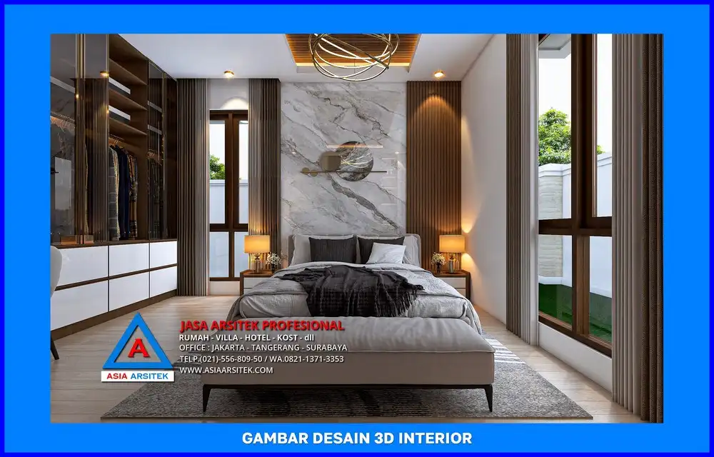 ruang tidur utama oleh Jasa Desain Rumah di Curug Depok, jasa arsitek rumah depok, jasa desain rumah depok, jasa gambar rumah depok