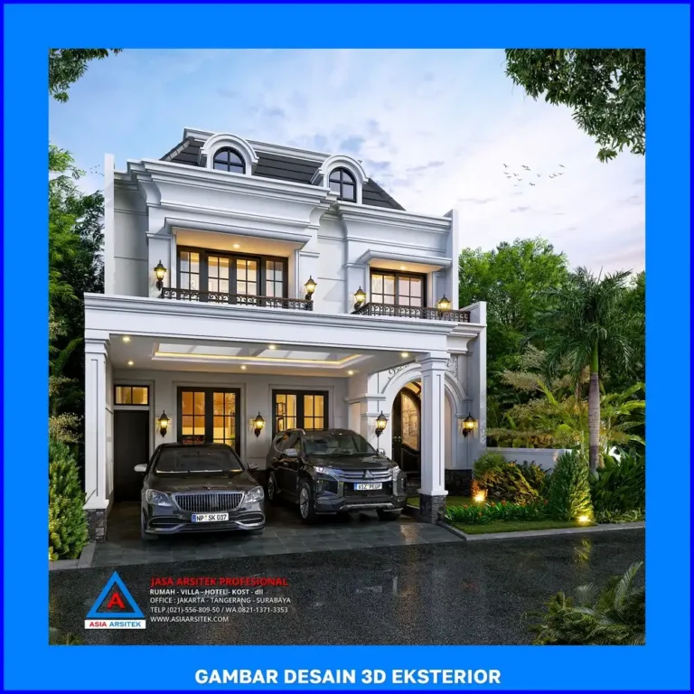 fasad rumah kiri oleh Jasa Desain Rumah di Duren Seribu Depok, jasa arsitek rumah depok, jasa desain rumah depok, jasa gambar rumah depok