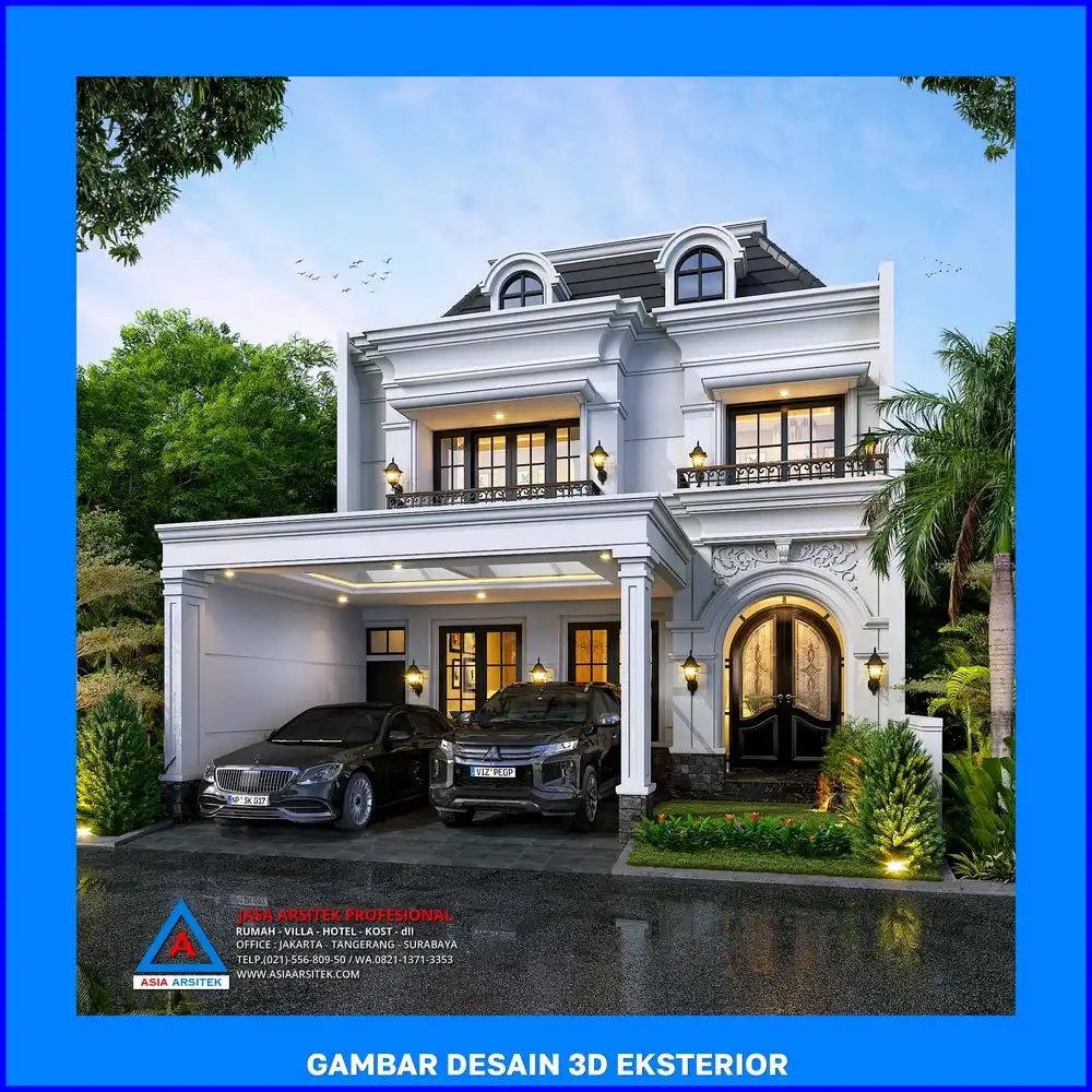 tampak depan kanan oleh Jasa Desain Rumah di Duren Seribu Depok, jasa arsitek rumah depok, jasa desain rumah depok, jasa gambar rumah depok