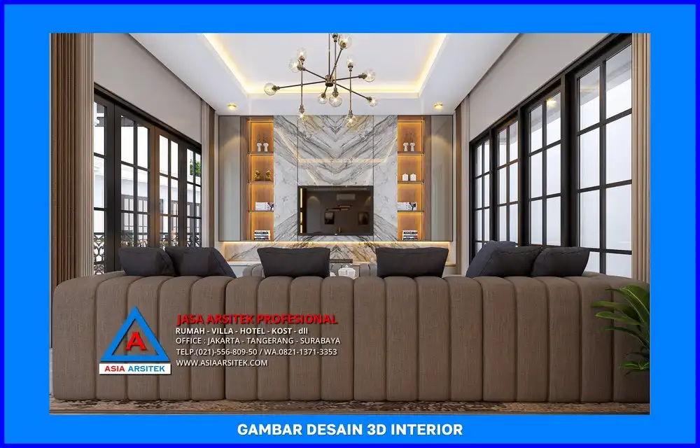 ruang keluarga oleh Jasa Desain Rumah di Harjamukti Depok, jasa arsitek rumah depok, jasa desain rumah depok, jasa gambar rumah depok