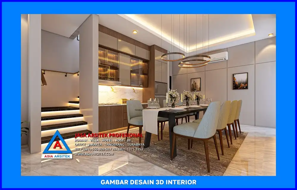 ruang makan oleh Jasa Desain Rumah di Harjamukti Depok, jasa arsitek rumah depok, jasa desain rumah depok, jasa gambar rumah depok