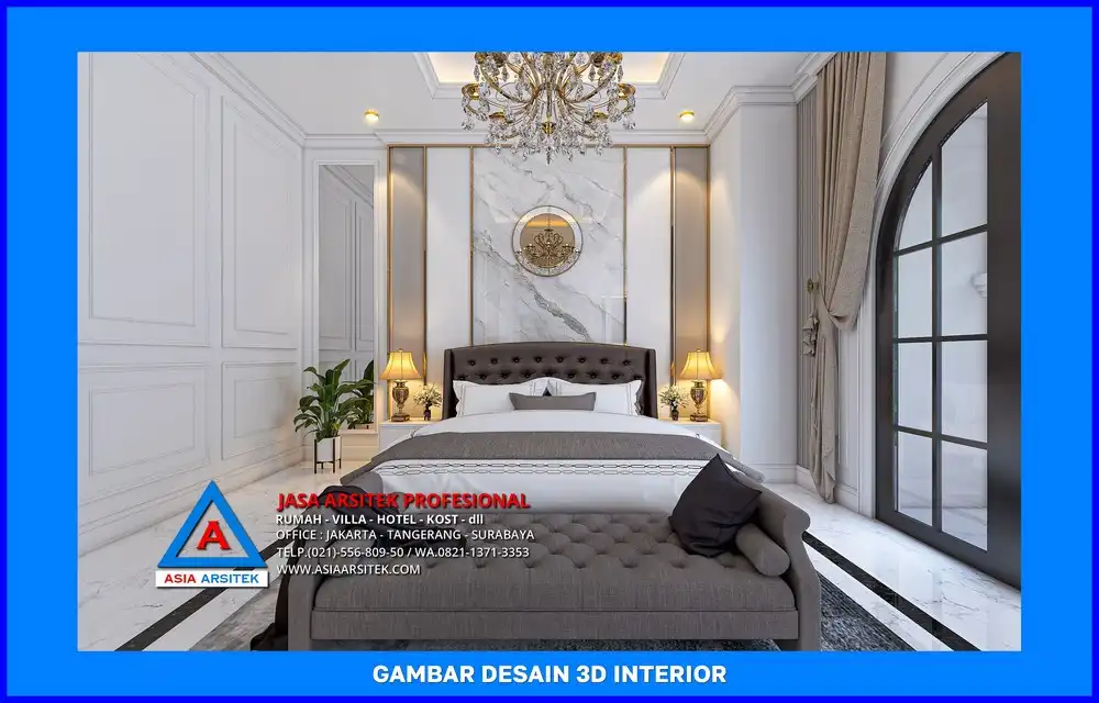 kamar tidur utama oleh Jasa Desain Rumah di Jatijajar Depok, jasa arsitek rumah depok, jasa desain rumah depok, jasa gambar rumah depok