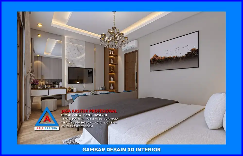 ruang tidur oleh Jasa Desain Rumah di Kemiri Muka Depok, jasa arsitek rumah depok, jasa desain rumah depok, jasa gambar rumah depok