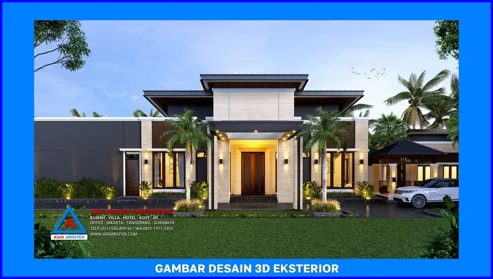tampak depan oleh Jasa Desain Rumah di Leuwinanggung Depok, jasa arsitek rumah depok, jasa desain rumah depok, jasa gambar rumah depok