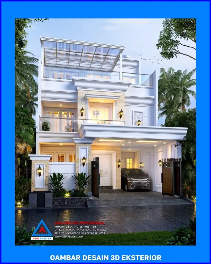 tampak depan oleh Jasa Desain Rumah di Mekarsari Depok, jasa arsitek rumah depok, jasa desain rumah depok, jasa gambar rumah depok