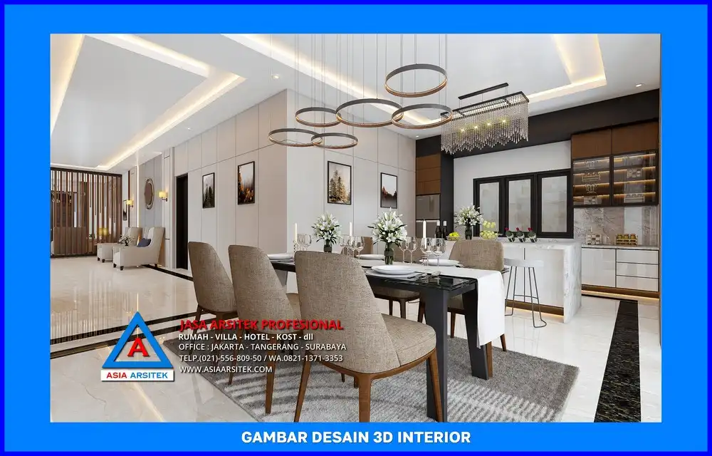 ruang makan oleh Jasa Desain Rumah di Pondok Cina Depok, jasa arsitek rumah depok, jasa desain rumah depok, jasa gambar rumah depok