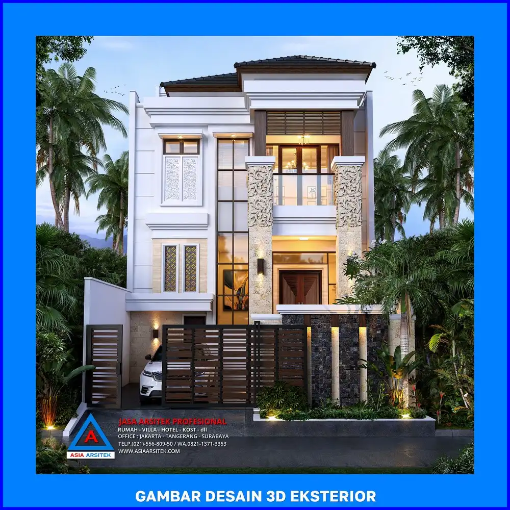 tampak depan oleh Jasa Desain Rumah di Pondok Petir Depok, jasa arsitek rumah depok, jasa desain rumah depok, jasa gambar rumah depok