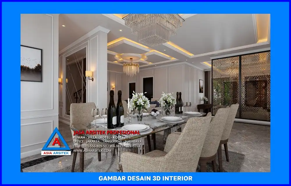 ruang makan oleh Jasa Desain Rumah di Sawangan Lama Depok, jasa arsitek rumah depok, jasa desain rumah depok, jasa gambar rumah depok
