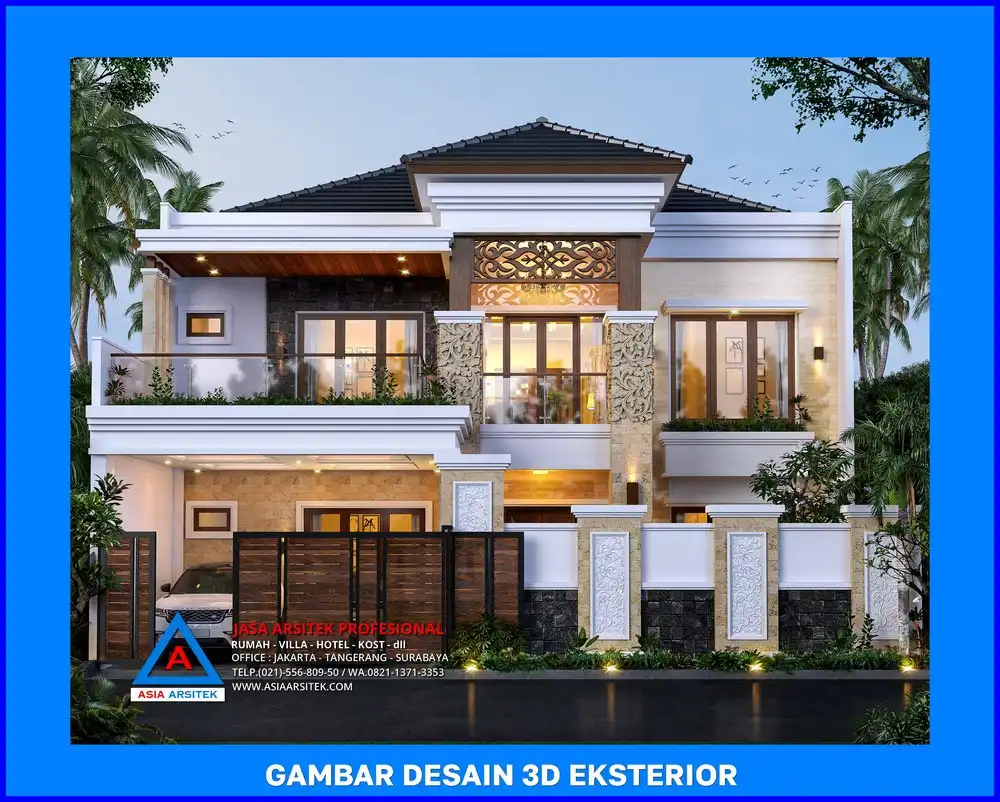 tampak depan oleh Jasa Desain Rumah di Serua Depok, jasa arsitek rumah depok, jasa desain rumah depok, jasa gambar rumah depok