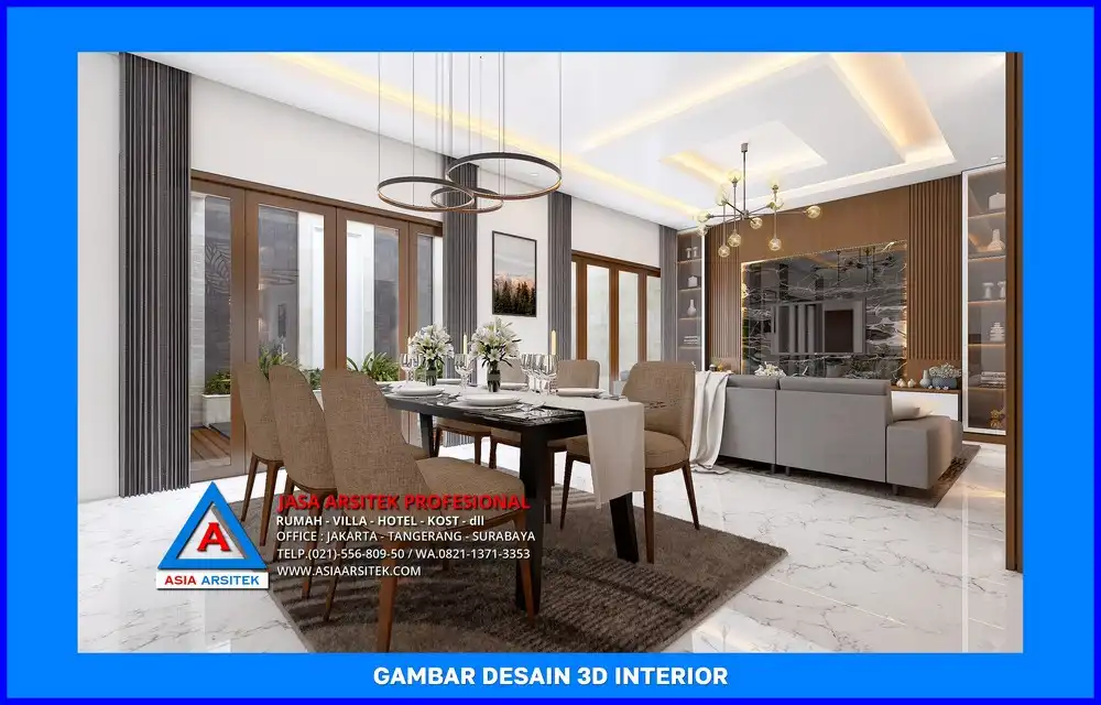 ruang makan oleh Jasa Desain Rumah di Serua Depok, jasa arsitek rumah depok, jasa desain rumah depok, jasa gambar rumah depok