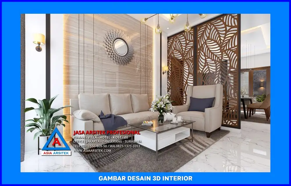 ruang tamu oleh Jasa Desain Rumah di Serua Depok, jasa arsitek rumah depok, jasa desain rumah depok, jasa gambar rumah depok