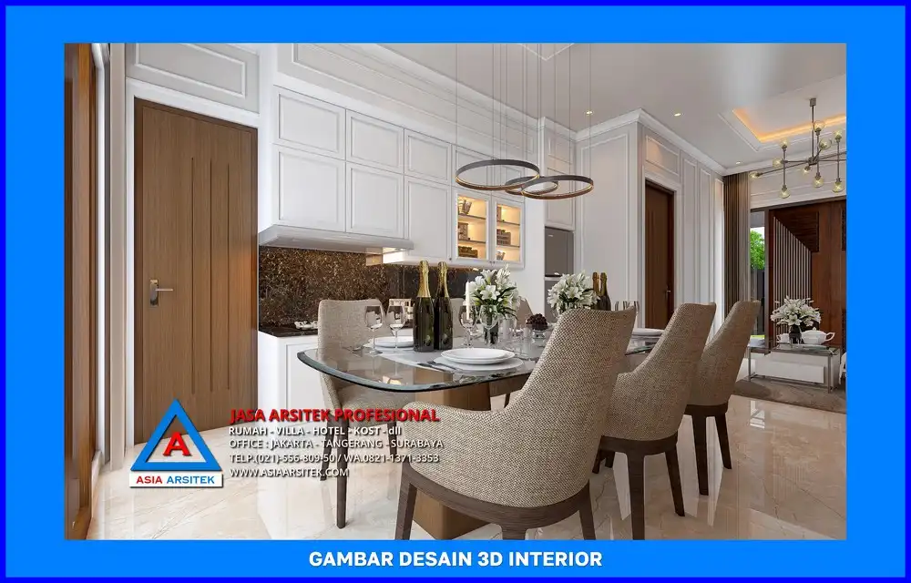 ruang makan oleh Jasa Desain Rumah di Sukatani Depok, jasa arsitek rumah depok, jasa desain rumah depok, jasa gambar rumah depok