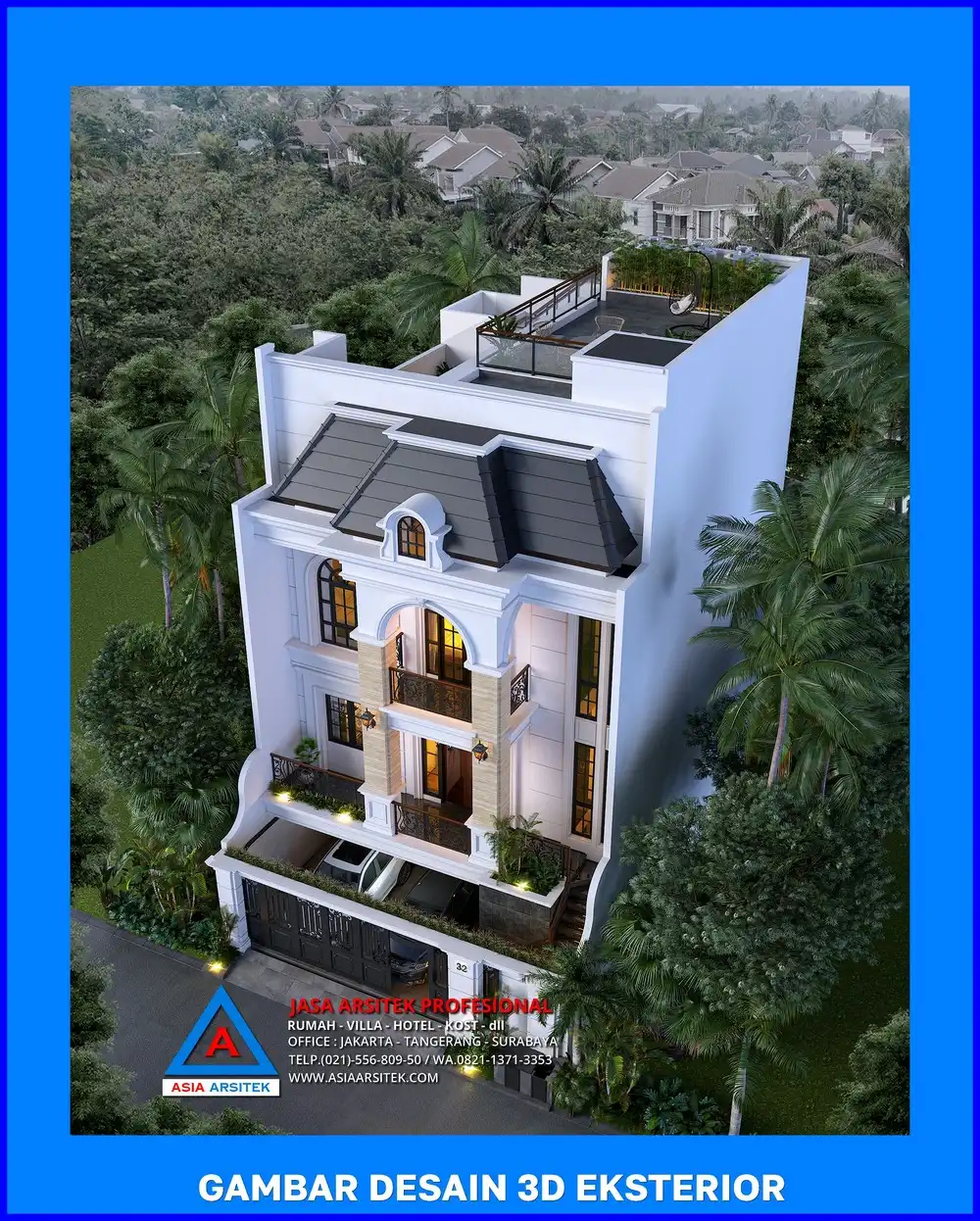 tampak atas oleh Jasa Desain Rumah di Tanah Baru Depok, jasa arsitek rumah depok, jasa desain rumah depok, jasa gambar rumah depok