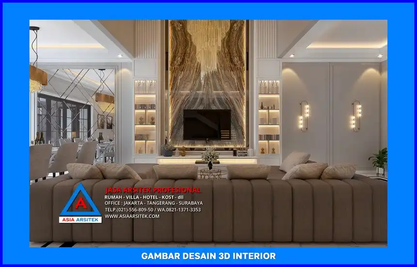 desain ruang keluarga oleh Jasa Gambar Rumah Depok, jasa arsitek rumah depok, jasa desain rumah depok